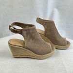 Unisa Espadrille Wedge Sandals Ankle Strap Peep Toe Taupe Beige Women6.5M Shoes Photo 2