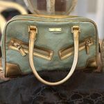 Gucci GG emerald blue and gold handbag Photo 0