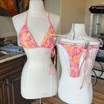 String Bikini Set Pink Yellow Tropical Size undefined Photo 4