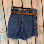 ZARA  Paper Bag Waist Medium-Wash High-Waist Shorts with Belt Size 10 Photo 5