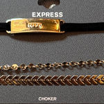 EXPRESS Black and Gold Necklace Set Photo 0