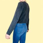 Pull & Bear  Basic Black Grey Long Sleeve Cropped Casual Loungewear Tee Photo 5