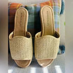 Aeropostale AEROSOLES Womens Beige Rope Wrapped Denville Round Toe Slip On Slide Sandals Photo 1