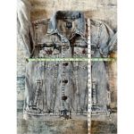Gap Light Wash Distressed Button Front Icon Denim Jacket Women's Small Photo 5