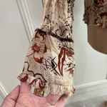 Violet+Claire  Women's‎ Crinkle Button Up Blouse Size Size Medium Browns Retro Photo 2