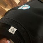 BP  crop top woman’s peace embroidered symbol black sweatshirt shirt NWT Sz M Photo 1