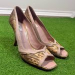 Prada  Multicolor Lizard Alligator Suede Open Peep Toe‎ Pumps 39 - Women’s US 8.5 Photo 0