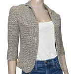 IISLI Women’s Size S P Beige Silver Sequin Open Sweater Cardigan Jacket Tan Photo 0