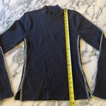 J.Crew NWT  Premium Rib Turtleneck Long Sleeve Top Whipstitch Trim Grey flaw Photo 5