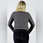 Drew  Black & Ivory Striped Zip-Front Cardigan Sweater Size Small Photo 4