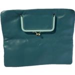 Coach YTK Madeline Fold Over Clutch with a Kisslock Coin Purse Teal Lambskin Photo 1