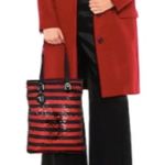 Trussardi Jeans sequins stripped Handbag red and black Photo 2