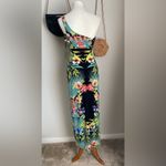 Cache Hawaiian Floral Palm Tree Maxi Dress, Size Small Photo 2