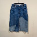 Maje NWOT  size 38 patch work long denim skirt blue womens trendy Photo 5