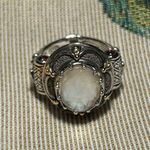 Konstantino Sterling Silver & 18K Gold Mother of Pearl & Pink Tourmaline Ring Size 6 Photo 1