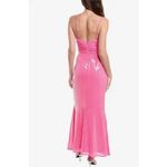 Hutch  Anthropologie Tylia Maxi Dress Barbie‎ Pink Ruched Bodice Sequined 4 NWT Photo 1