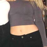 LF Grey long sleeve choker crop top Photo 1