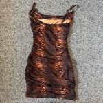 Princess Polly Animal Print Leopard Print Tiger Print mesh Cowl Neck Mini Dress Photo 1