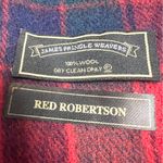 James Pringle Weavers Red Robertson Classic plaid wool Scarf with Fringe Trim Photo 4