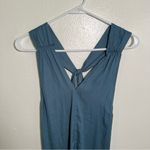 Loft Sleeveless Blouse Blue Green Knot Keyhole Twist High Neck Photo 7