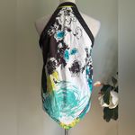 XOXO Floral Halter Neck BlouseBlack White Teal, Yellow button down small Y2K Photo 1