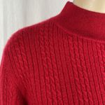 Investments  100% Cashmere Red Long Sleeve Cable Knit Sweater M Photo 2