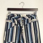 Current/Elliott NWT Current Elliott Womens Pants Blue Stripe Wide Leg Button Fly Size 26 Photo 2