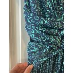 Chiara Boni  La Petite Robe Blue Green Abstract V-Neck Maxi Dress Small Photo 6