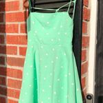 ZARA mint green and white polka dot mini dress Size Medium NWT Photo 3