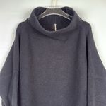 Free People  Ottoman Slouchy Mock Neck Tunic Sweater in Black Size Small Photo 6