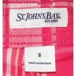 st. john's bay  Ladies Mini Skirt Skort Size 8 Hot Pink White Plaid Stretch Photo 6