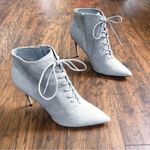 Something Navy • Orchid Lace Up Booties grey suede leather ankle boot stiletto Photo 9