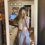 Brandy Melville white button up crop top Photo 0