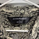 Norma Kamali Womens Snake Print Shirt Dress Size L Button Up Long Sleeve Stretch Photo 5
