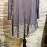 LOGO By Lori Goldstein  Stretch Tunic Blouse Size Medium Goblin Earthy Lace Photo 5