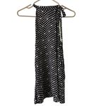 Loft  Halter Top Sleeveless Tie Neck Blouse Black White Polka Dot M Photo 7