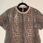 Strut & Bolt  Leopard Print Sequin Mini Dress Short Sleeve‎ Ruffle Hem Photo 2
