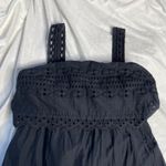J CREW‎ Eyelet Lace Black Tank Midi Ruffle Tiered Sun Dress 10 Photo 2
