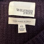 Wilfred Aritzia  Free XS Isabelli High Low‎ Wool Waffle Knit Sweater Plum Purple Photo 2
