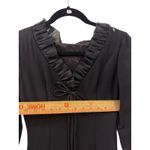 Vintage Black Ruffle Collar Long Sleeve Sheath Dress M Formal Career union made Size M Photo 5