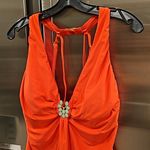 Trina Turk ππ Bijou Solids V-Plunge Plus One Piece Swimsuit Poppy Coral 20W Photo 10