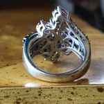 Natural Rhodolite Garnet Black Spinel Cocktail Ring Size 6 Photo 3