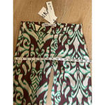 ZARA  Printed mid-rise straight leg Front zip Pants Size XS Brown Green Cream NWT Photo 7