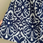 Tori Richard Ikat Navy and White Print Mini Skirt, Preppy Tennis Prep, Size 6 Photo 14