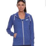 Nike  Women’s Hoodie Full Zip Blue Vintage White Logo Size M EUC Photo 1