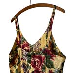 Vintage Escapades Vibrant Floral Cream Silk Slip Dress, No Tag, Size Large or XL Red Photo 4