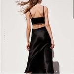 ZARA  Satin Crop Top Bralette Adjustablee Tank Top Bra V-Neck Black Photo 3