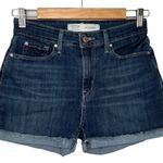 Levi's Signature Levi Strauss & Co Womens High Rise Shorts Raw Cuffed Hem Denim Blue 27 Photo 1