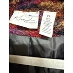 kim rogers  Petite Women's Red Black Blazer Sz PL Faux Leather trim Lined Photo 4