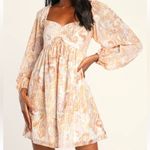 Lulus NWT  Radiant Suggestion Paisley Babydoll Dress Size Large Photo 1